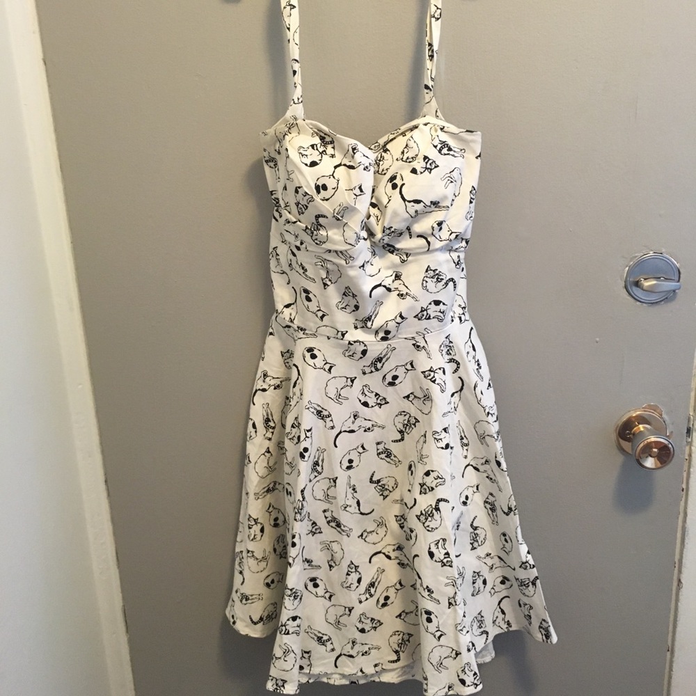 Eva Rose Cat Print Summer Dress